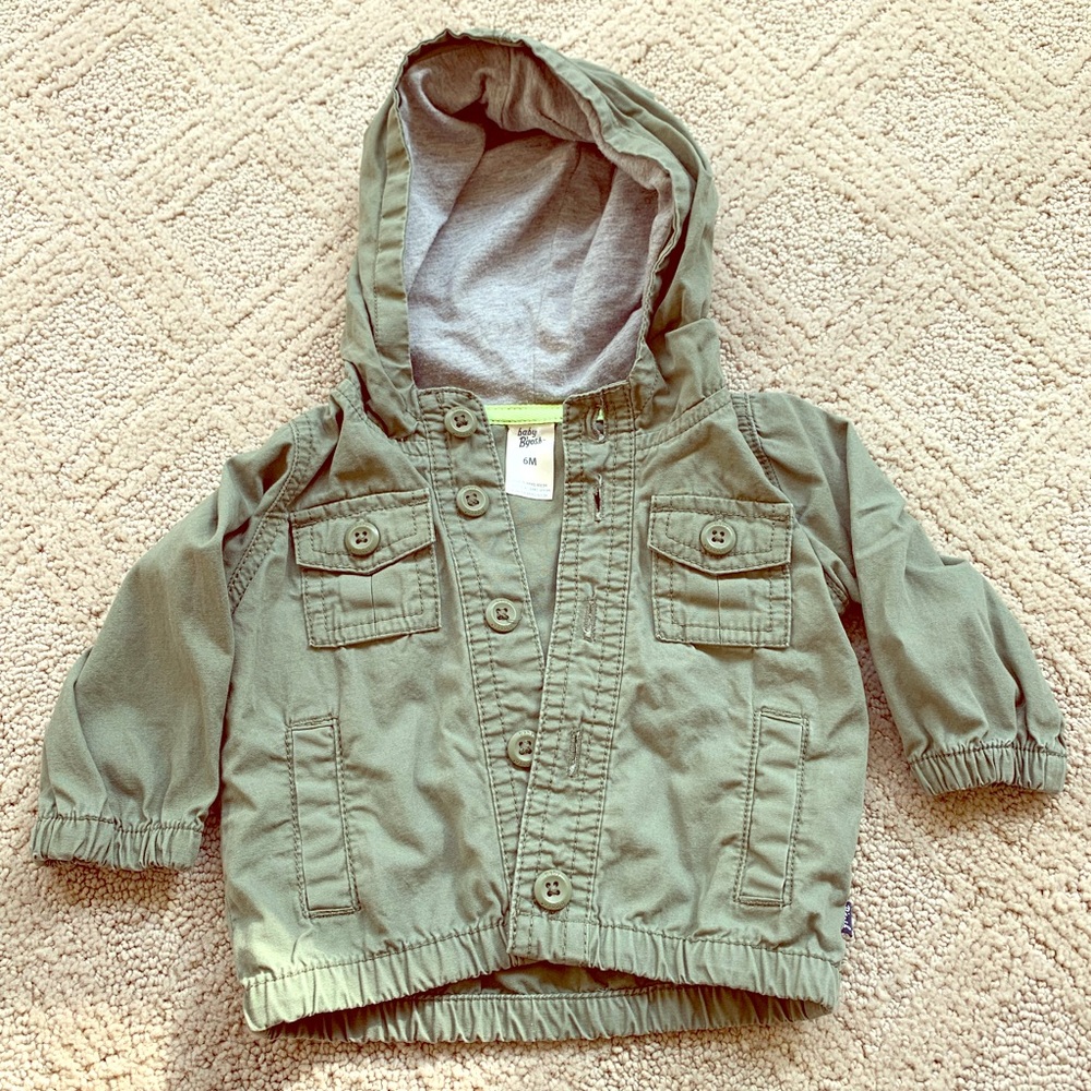 Boys Army Green jacket with Hood